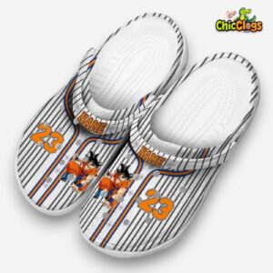 Custom Name Dragon Ball Pinstripe Pattern 3D Printed Classic Crocs Shoes - Image 1