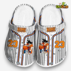 Custom Name Dragon Ball Pinstripe Pattern 3D Printed Classic Crocs Shoes - Image 3