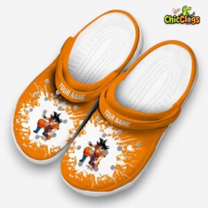 Custom Name Dragon Ball Splatter Background Classic Crocs - Image 2