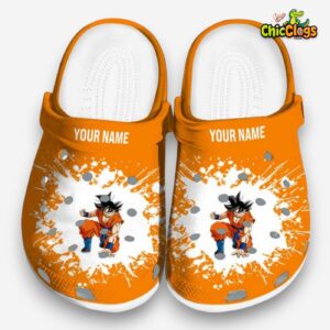 Custom Name Dragon Ball Splatter Background Classic Crocs - Image 3