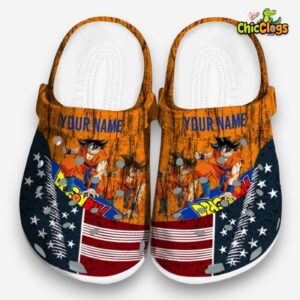 Custom Name Dragon Ball Star spangled Side Pattern Classic Crocs - Image 3