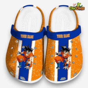 Custom Name Dragon Ball Vertical Stripes 3D Printed Classic Crocs Shoes - Image 3