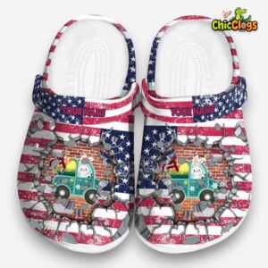 Custom Name Easter Freedom Splinter Unisex Crocs Clog Shoes - Image 3