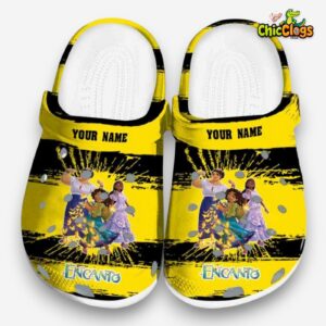 Custom Name Encanto Paint Splatter Graphics Unisex Crocs - Image 3