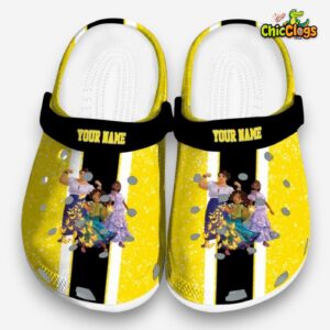 Custom Name Encanto Vertical Stripes Unisex Crocs Clog Shoes - Image 3