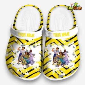 Custom Name Encanto Zigzag Paint Burst 3D Printed Classic Crocs Shoes - Image 3