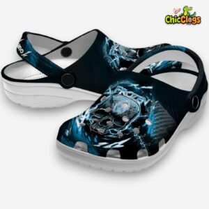Custom Name Frozen Gothic Skull 3D Printed Classic Crocs Shoes - Image 2