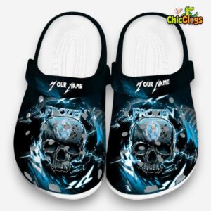 Custom Name Frozen Gothic Skull 3D Printed Classic Crocs Shoes - Image 3