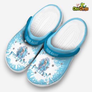 Custom Name Frozen Splash Art Unisex Crocs Clog Shoes - Image 2