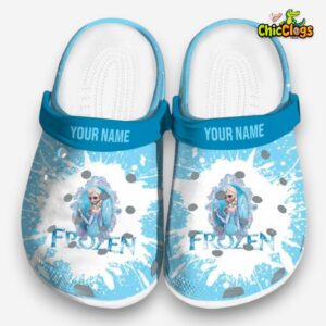 Custom Name Frozen Splash Art Unisex Crocs Clog Shoes - Image 3