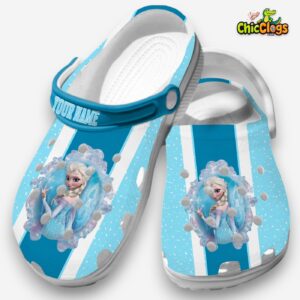 Custom Name Frozen Vertical Stripes 3D Printed Classic Crocs Shoes - Image 3