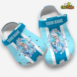 Custom Name Frozen Vertical Stripes 3D Printed Classic Crocs Shoes - Image 4