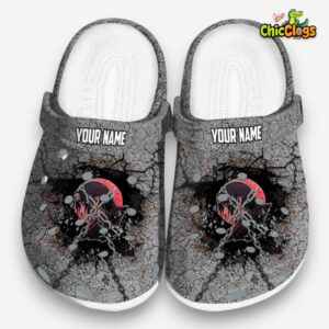Custom Name Itachi Cracked Ground Texture 3D Printed Classic Crocs Shoes - Image 3