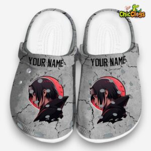 Custom Name Itachi Cracked Texture Classic Crocs - Image 3