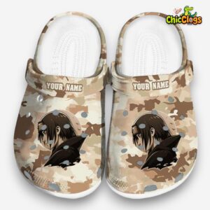Custom Name Itachi Desert Camo 3D Printed Classic Crocs Shoes - Image 3