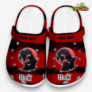 Custom Name Itachi Paint Splatter Graphics Classic Crocs - Image 3