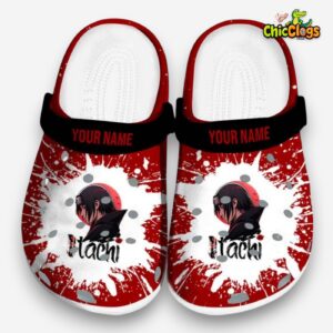 Custom Name Itachi Splash Art 3D Printed Classic Crocs Shoes - Image 3
