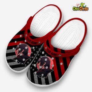 Custom Name Itachi Star Spangled Graphic 3D Printed Classic Crocs Shoes - Image 1