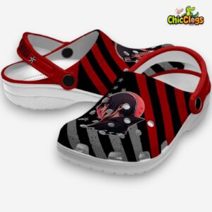 Custom Name Itachi Star Spangled Graphic 3D Printed Classic Crocs Shoes - Image 2