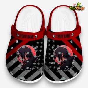 Custom Name Itachi Star Spangled Graphic 3D Printed Classic Crocs Shoes - Image 3