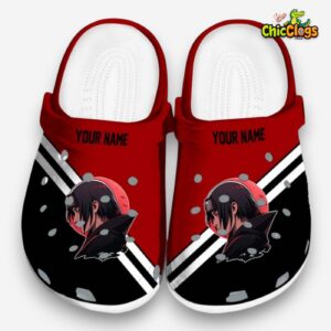 Custom Name Itachi Striped Accents 3D Printed Classic Crocs Shoes - Image 3