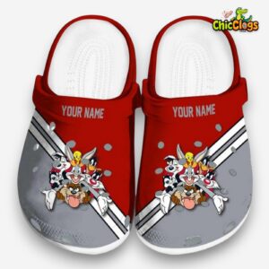 Custom Name Looney Tunes Cracked Ground Texture 3D Printed Classic Crocs Shoes - Image 3