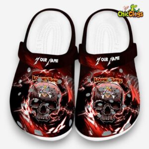 Custom Name Looney Tunes Gothic Skull 3D Printed Classic Crocs Shoes - Image 3
