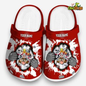 Custom Name Looney Tunes Gripping Hand 3D Printed Classic Crocs Shoes - Image 3