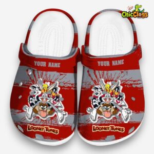Custom Name Looney Tunes Paint Splatter Graphics Classic Crocs - Image 3