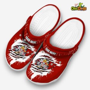 Custom Name Looney Tunes Splash Motif Background 3D Printed Classic Crocs Shoes - Image 1