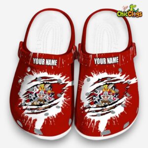 Custom Name Looney Tunes Splash Motif Background 3D Printed Classic Crocs Shoes - Image 3