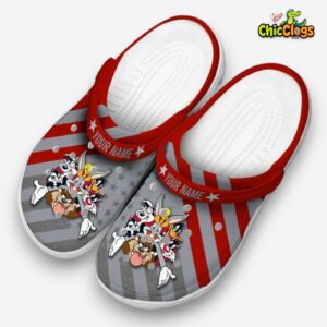 Custom Name Looney Tunes Star spangled Graphic 3D Printed Classic Crocs Shoes - Image 2