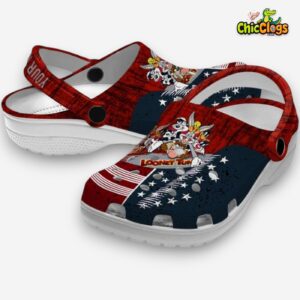 Custom Name Looney Tunes Star Spangled Side Pattern Classic Crocs - Image 2