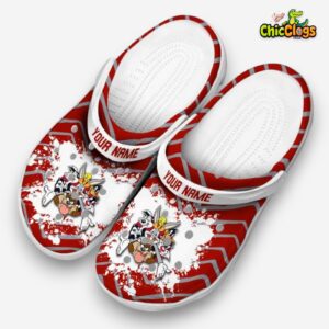 Custom Name Looney Tunes Zigzag Paint Burst Classic Crocs - Image 1