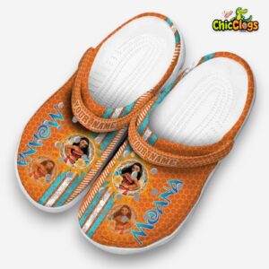 Custom Name Moana Contrasting Stripes Unisex Crocs Clog Shoes - Image 2