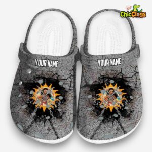 Custom Name Moana Cracked Ground Texture Unisex Crocs Clog Shoes - Image 3