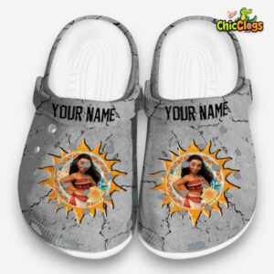 Custom Name Moana Cracked Texture Unisex Crocs - Image 3