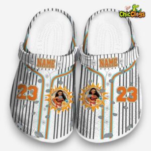 Custom Name Moana Pinstripe Pattern Unisex Crocs - Image 3