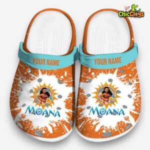 Custom Name Moana Splash Art 3D Printed Classic Crocs Shoes - Image 3