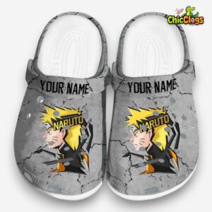 Custom Name Naruto Cracked Texture 3D Printed Classic Crocs Shoes - Image 3