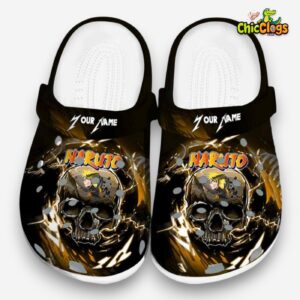Custom Name Naruto Gothic Skull Classic Crocs - Image 3