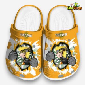 Custom Name Naruto Gripping Hand Classic Crocs - Image 3