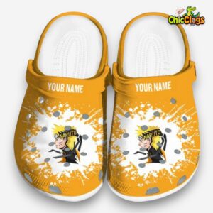 Custom Name Naruto Splatter Background 3D Printed Classic Crocs Shoes - Image 3