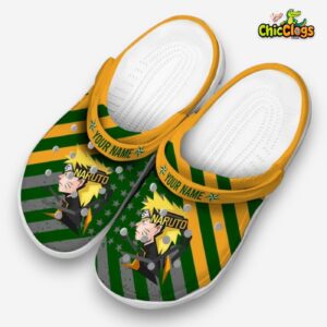 Custom Name Naruto Star spangled Graphic 3D Printed Classic Crocs Shoes - Image 1