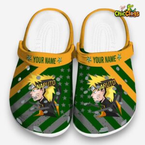 Custom Name Naruto Star spangled Graphic 3D Printed Classic Crocs Shoes - Image 3