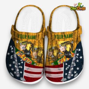 Custom Name Naruto Star Spangled Side Pattern 3D Printed Classic Crocs Shoes - Image 3
