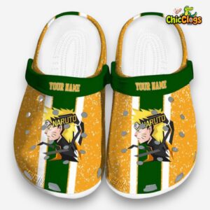 Custom Name Naruto Vertical Stripes 3D Printed Classic Crocs Shoes - Image 3