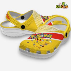 Custom Name Pikachu Pokemon Vibrant Dual Tone 3D Printed Classic Crocs Shoes - Image 2