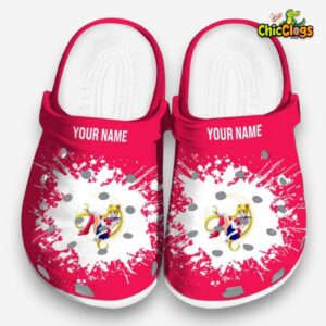 Custom Name Sailor Moon Splatter Background 3D Printed Classic Crocs Shoes - Image 3