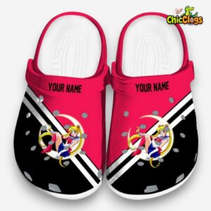 Custom Name Sailor Moon Striped Accents 3D Printed Classic Crocs Shoes - Image 3